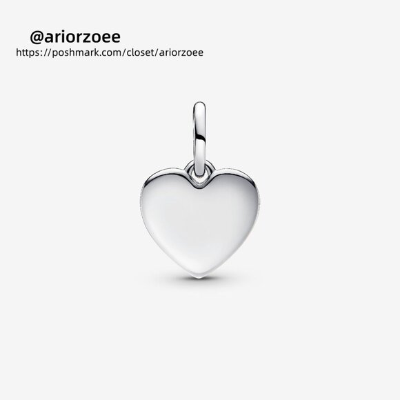 Pandora Engravable Love Heart Dangle Charm - Picture 3 of 7